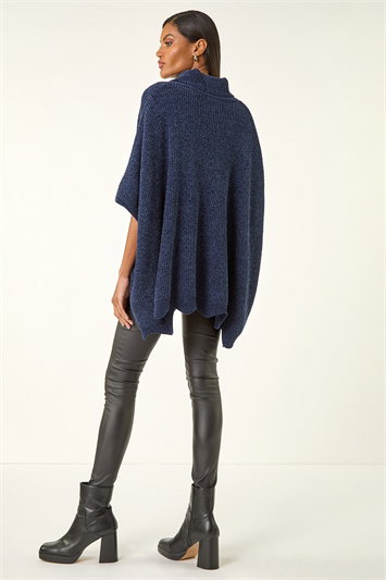 Chenille Roll Neck Oversized Knit Tunic 16307660