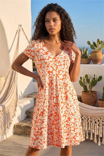 Petite Floral Print Swing Pocket Dress 14774464