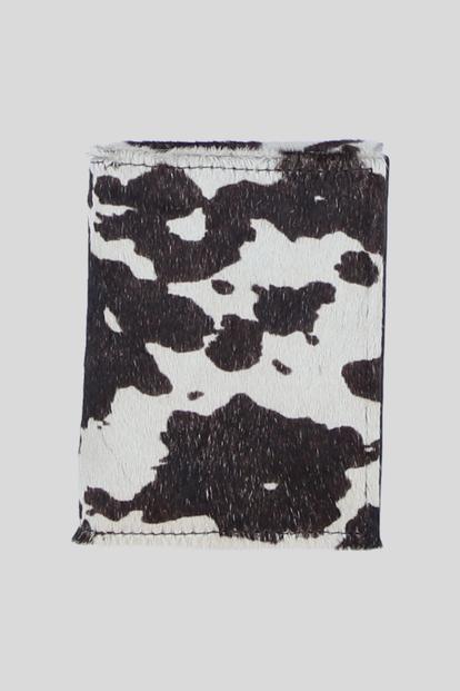 Brown Hair-On-Hide Leather Rfid Protected Trifold Purse