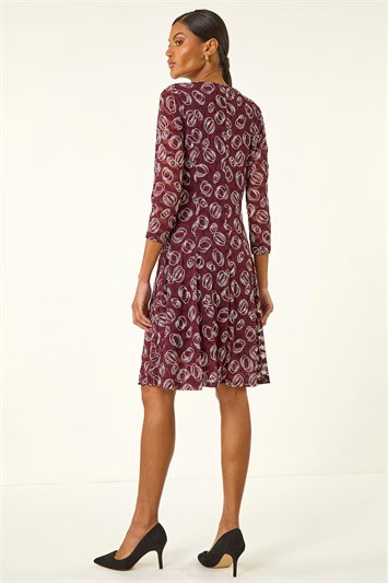Geo Print Lace Stretch Dress 14778895