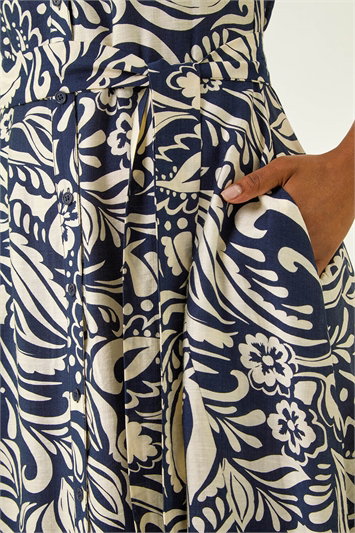 knee length dresses for ladies Navy Floral Jacquard Midi Dress - All Dresses