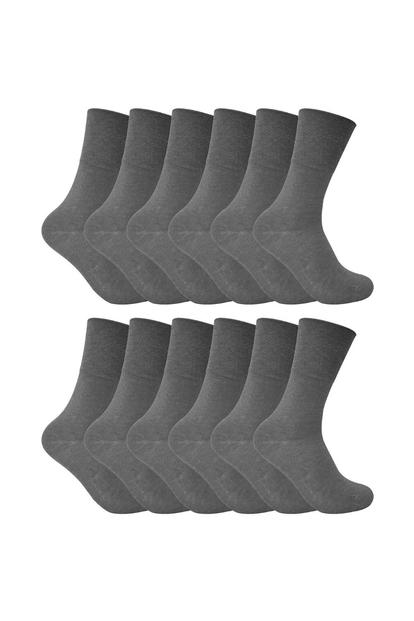 Pink 12 Pairs Ladies Thin Non Elastic Thermal Diabetic Socks