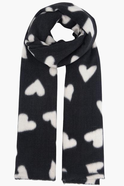 Black Love Hearts Lightweight Scarf