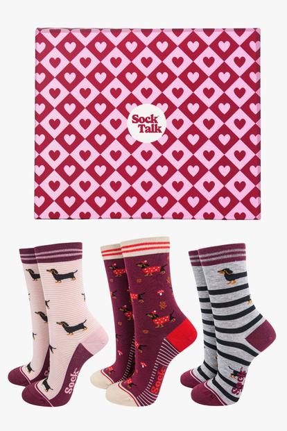 Multi Sausage Dog Bamboo Socks Dog Lover Gift Box