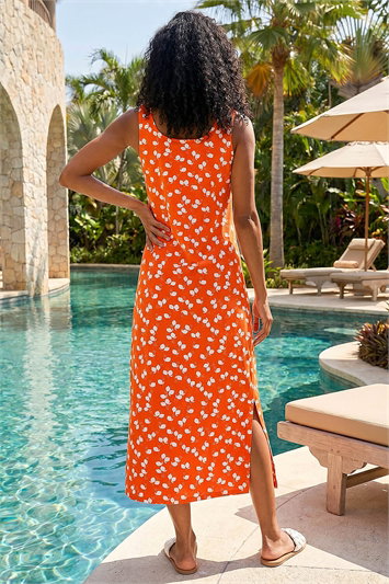 Lemon Print Midi Dress 14785464