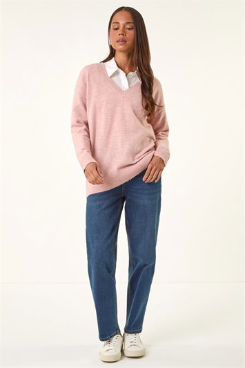 Petite V-Neck Knit Jumper 16222946