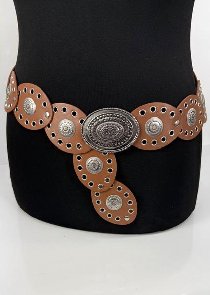 Brown Oval Disc Belt