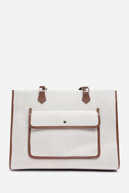 Black Henley Canvas Shoulder Tote Bag