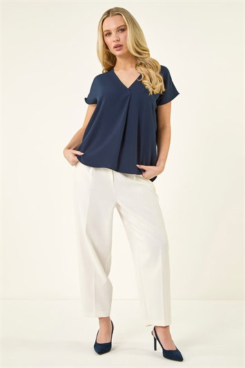 Petite V-Neck Tuck Front Top 20238060