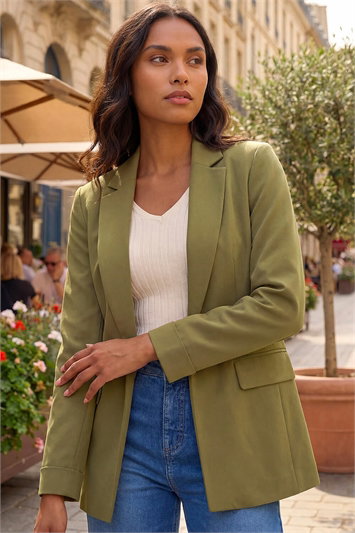 Green Tailored Collar & Revere Blazer