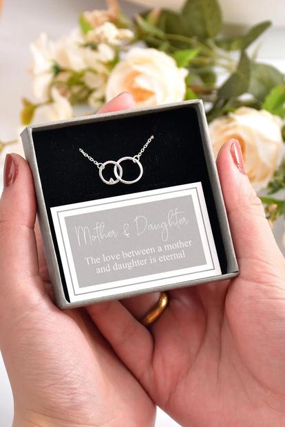 Metallic Mum Daughter Gift Silver Cz Circles Bracelet