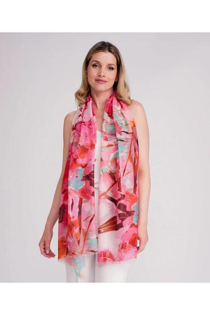 Pink Carla - Abstract Floral Print Scarf