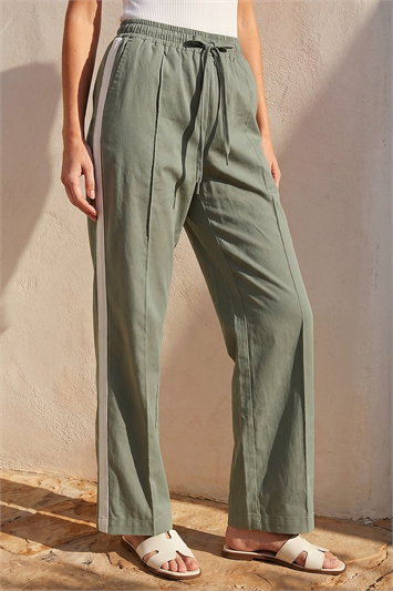 Tie Waist Bengaline Side Stripe Trouser 18114740
