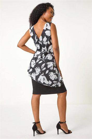 Petite Floral Asymmetric Frill Dress 14590908