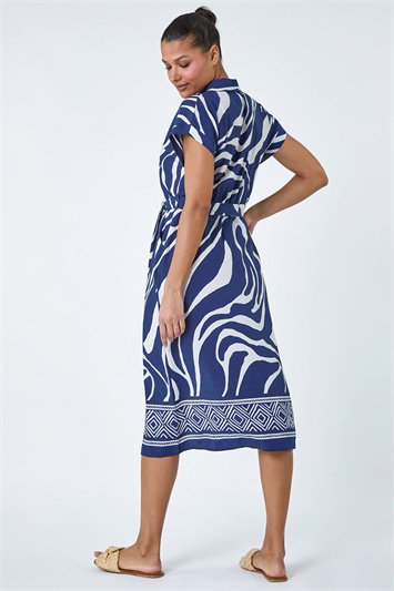 Animal Border Print Pocket Midi Dress 14542960