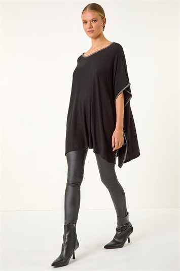 Blanket Stitch Knit Poncho 16144908