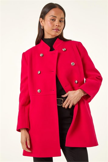 Petite Military Buttoned Coat 12037778