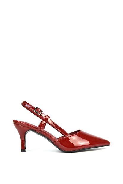 Black 'Karla' Mid Heel Stilettos Pointed Toe Slingback Court Shoes