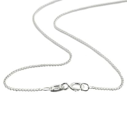 Metallic 925 Sterling Silver Curb Chain With Spring Clasp