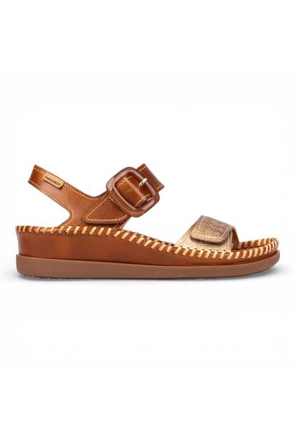 Brown Womens Leather Summer Sandals-W8k-0555C1
