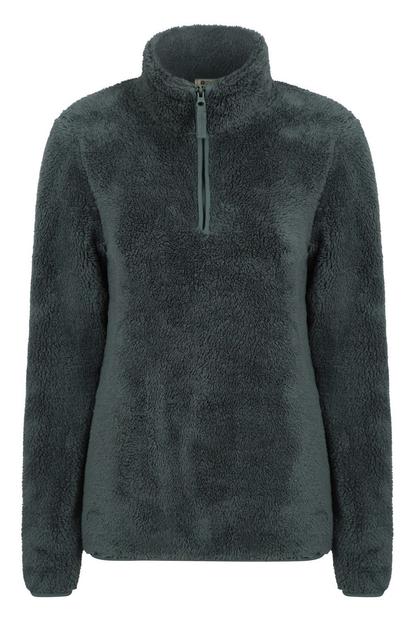 Black Teddy Fleece Quarter Zip Fleece Top
