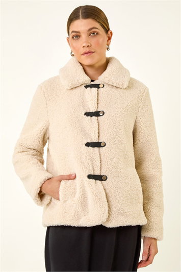Textured Borg Collared Jacket 15043824