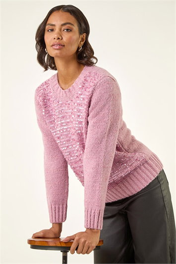 Sparkly Crew Neck Knit Jumper 16222272