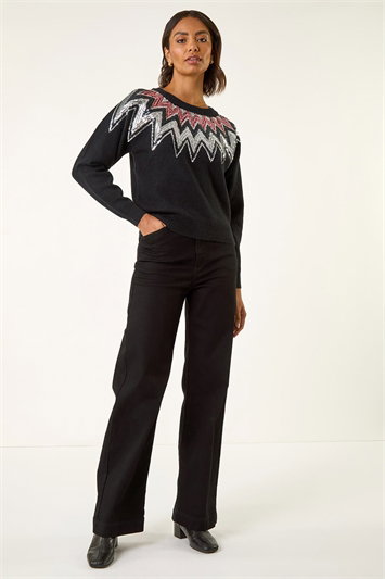 Sequin Neckline Knit Jumper 16317208