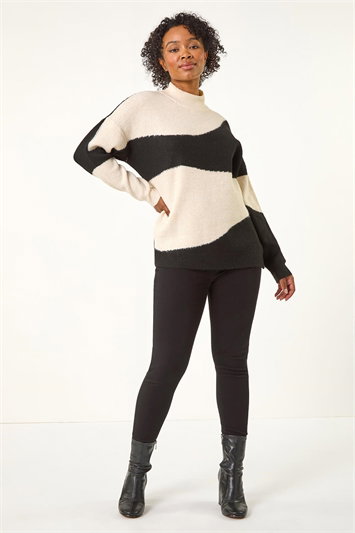 Petite Colour Block Knit Jumper 16115508