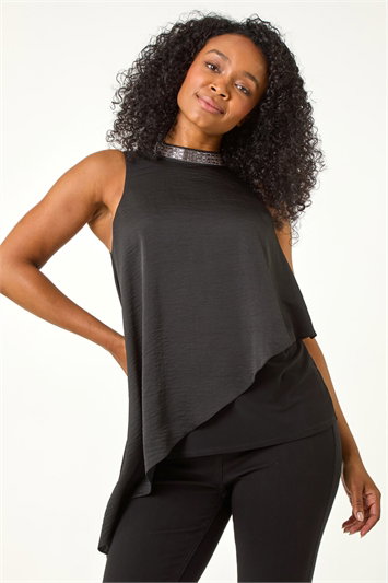 Petite Sparkly Asymmetric Top 20188508