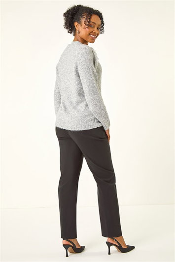 Petite Fringe Shoulder Knit Jumper 16229236