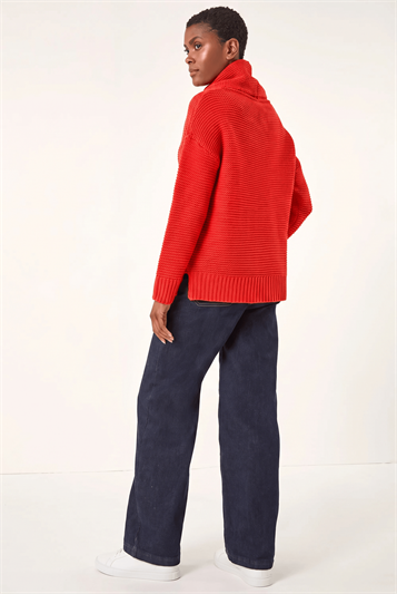 Textured Cowl Neck Jumper 16130578