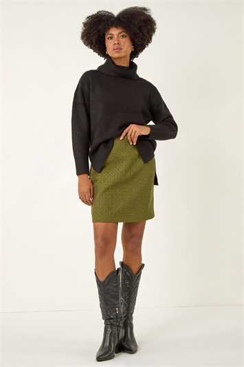 Boucle Textured A-Line Skirt 17070163