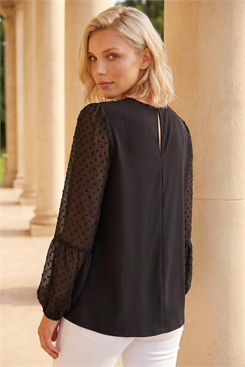 Petite Contrast Dobby Stretch Top 19463808