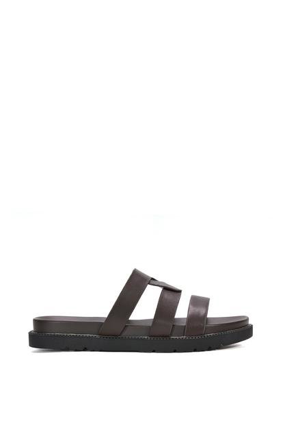 Black 'Aurelia' Flat Slider Sandals With Comfortable Footbed