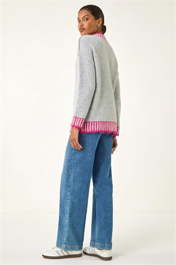 Contrast Colourblock Knit Jumper 16235336