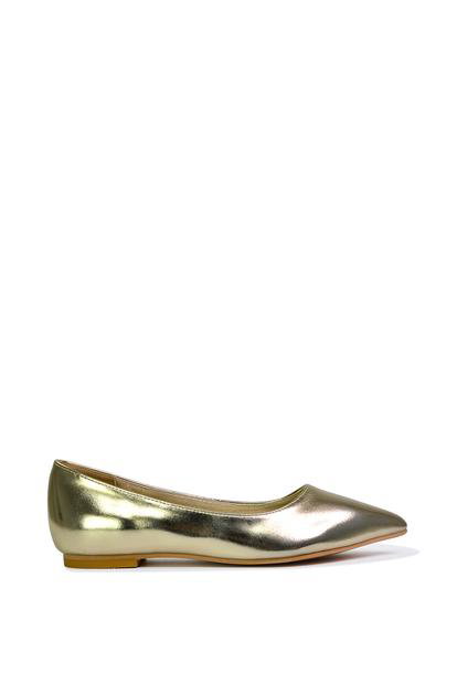 Black 'Bubbles' Pointed Toe Slip On Flat Ballerina Pump Shoes