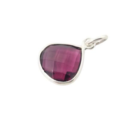 Pink Shiny Pink Tourmaline October Birthstone Silver Pendant