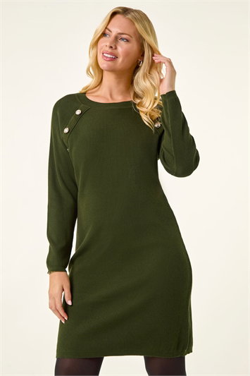 Petite Button Detail Knit Dress 14788040