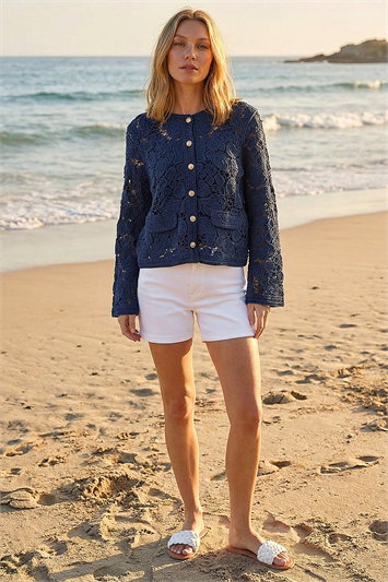 Crochet Knit Jacket 15051660