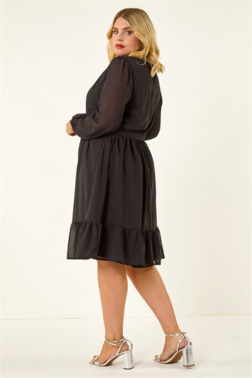 Curve Hotfix Tie Waist Dress 14770508