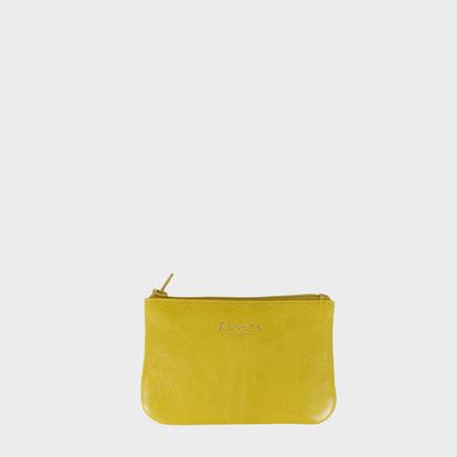 Green 'Poppy' Full Grain Leather Zip Top Coin Purse