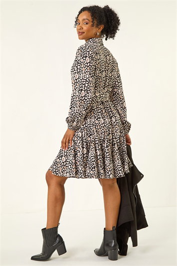 Petite Animal Print Shirt Dress 14793708