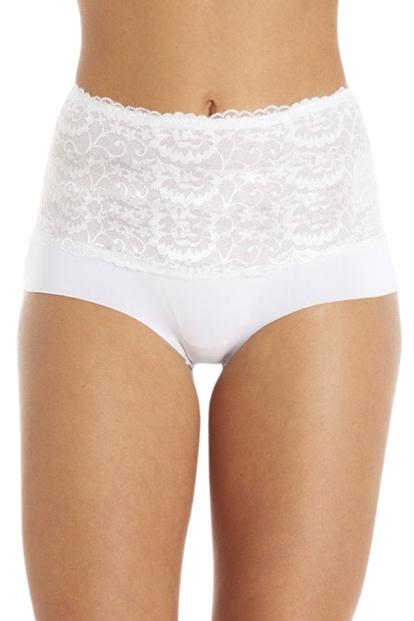 Black High Waist Seamless Floral Briefs