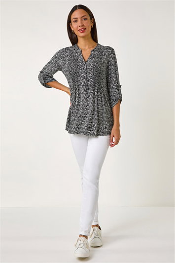 Animal Print Pintuck Shirt 19392108