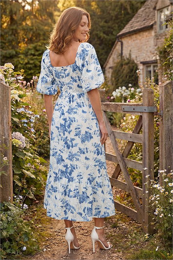 Petite Floral Print Midi Dress 14762509