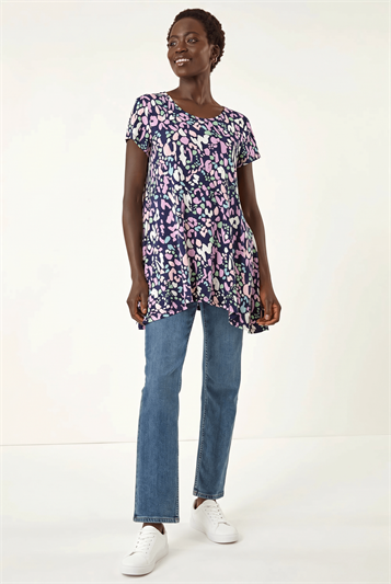 Lace Chiffon Sleeve Shell Top in Royal Blue - Roman Originals UK