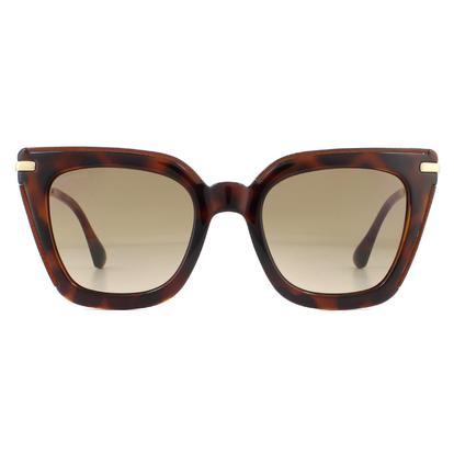 Brown Square Glitter Havana Brown Gradient Sunglasses