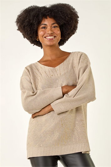 Foil Print Soft Knit Jumper 16320106