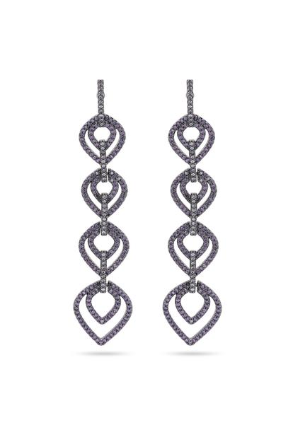 Purple Purple Teardrop Dangle Earrings